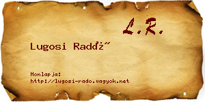 Lugosi Radó névjegykártya